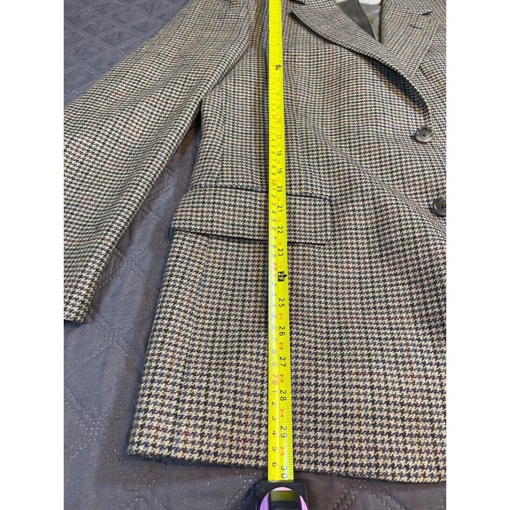 Evan-Picone Lambs Wool Sport Coat Mens 40-R Muted Beige/Blue/Blk Plaid Blazer - Picture 7 of 7
